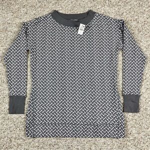 T by Talbots NEW Womens White Black 3/4 Sleeve Pullover Knit Top Cotton Petite P